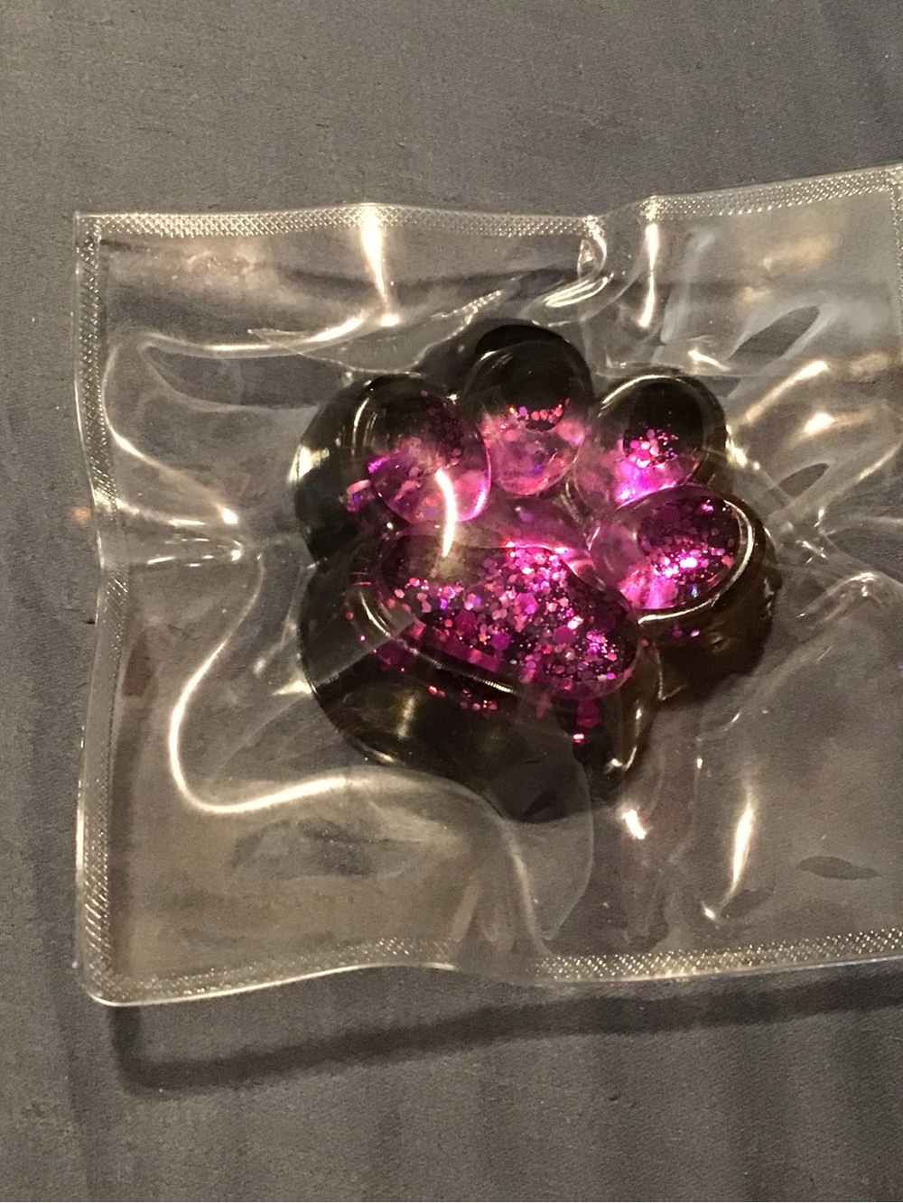 Pink Glitter Paw Squishy Toy